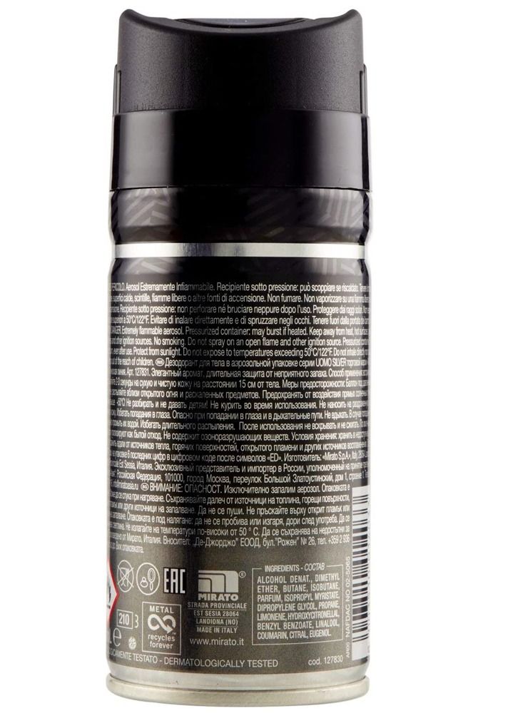 Malizia Uomo Malizia Silver Body Spray 150ml - Image 3