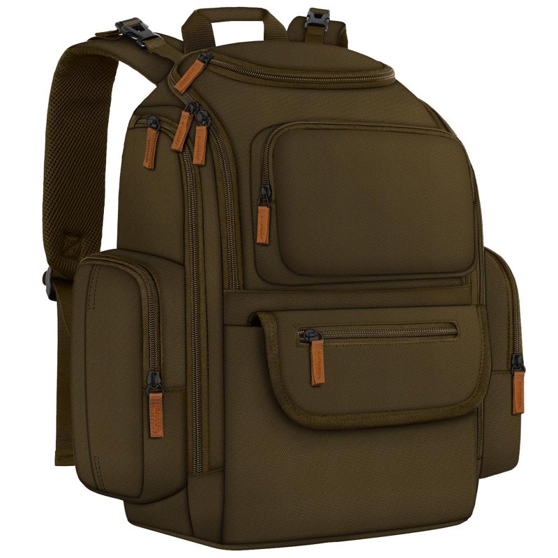 Mancro Diaper Bag Backpack, Large Multifunction Baby Backpack for Travel with Stroller Strap and 2 Insulated Pockets, Diaper Baby Bag for Mom, Dark Green - Image 1