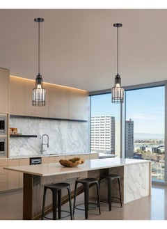 Best Power Elegant Modern Glass Pendant Lamp 2244-1 with Chic Metal Frame, Adjustable 80cm Length, E27 Base (Bulb Not Included) – Perfect for Any Room  - Image 2