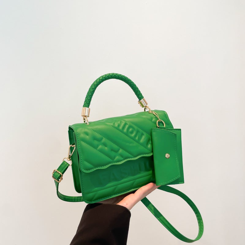 Retro Simple Fashion Portable Small Square Bag 2024 Autumn New Elegant Niche Design Trendy Shoulder Crossbody Bag - Image 1