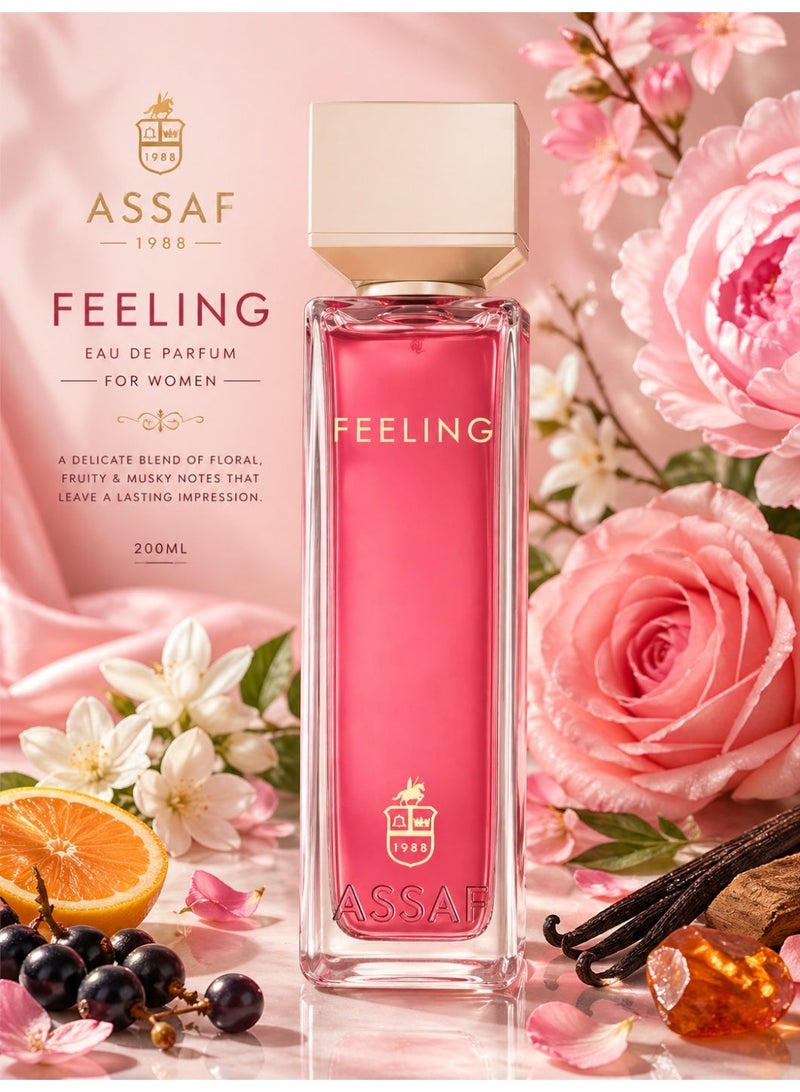 ASSAF Feeling  200ML EDP for Women – Elegant Long Lasting Floral Perfume 🌸 - Image 3