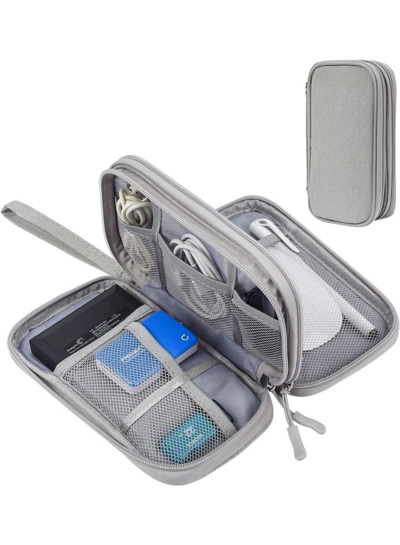 Electronic Organizer Bag, Waterproof Portable Electronic Organizer Travel Accessories Cable Bag Universal Cord Storage Case for Cable/Cord Storage, Charging Cable, Cell Phone, Power Bank - Image 3