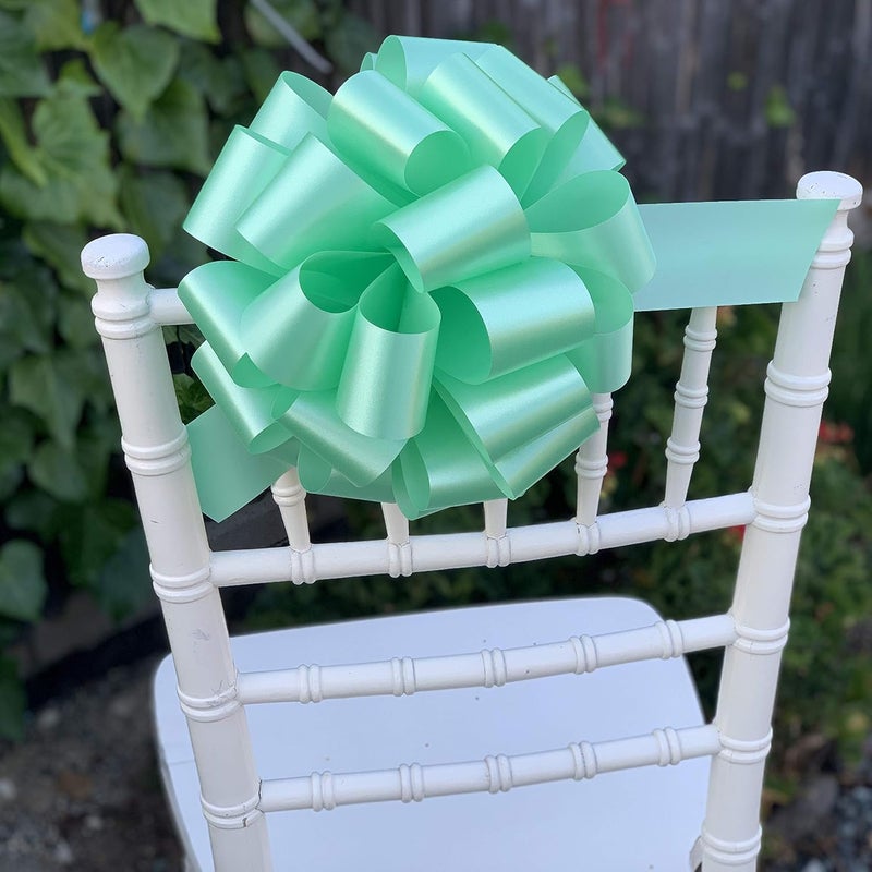 Gift Wrap Etc. Large Mint Green Ribbon Pull Bows - 9" Wide, Set of 6, Christmas, Gift Basket, Presents, Birthday, Decoration, Fundraiser, Classroom, St. Patrick's Day, Easter - Image 3