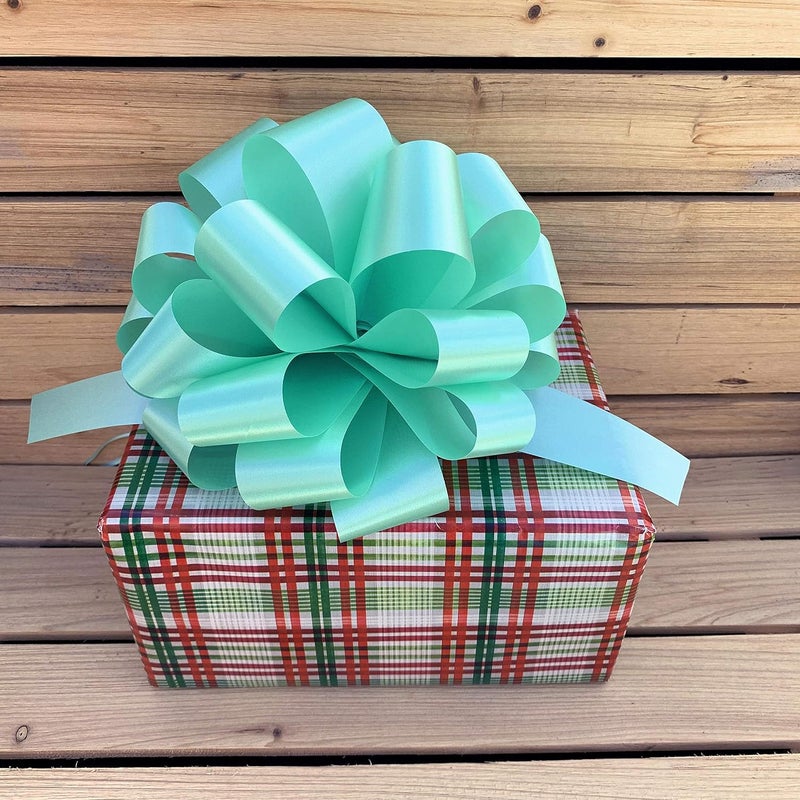 Gift Wrap Etc. Large Mint Green Ribbon Pull Bows - 9" Wide, Set of 6, Christmas, Gift Basket, Presents, Birthday, Decoration, Fundraiser, Classroom, St. Patrick's Day, Easter - Image 5