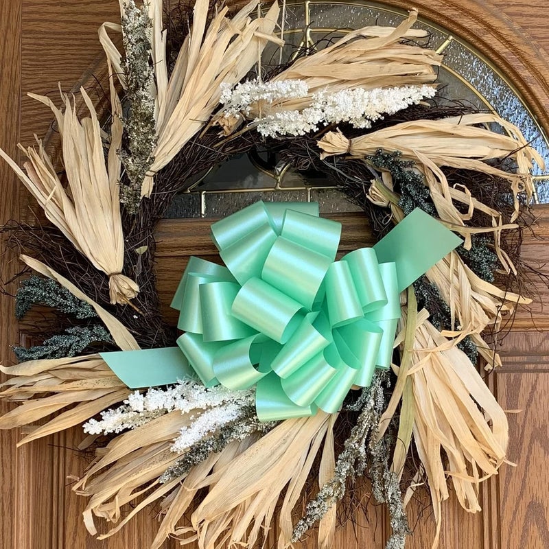 Gift Wrap Etc. Large Mint Green Ribbon Pull Bows - 9" Wide, Set of 6, Christmas, Gift Basket, Presents, Birthday, Decoration, Fundraiser, Classroom, St. Patrick's Day, Easter - Image 2