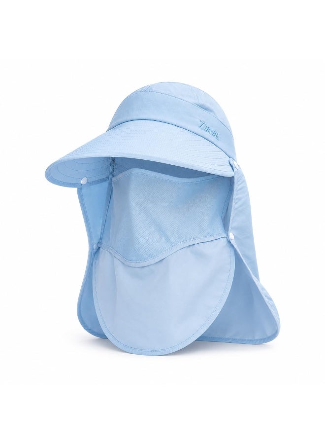 HANNEA® Corduroy Unisex Summer Hats with Detachable Flaps, Sun Hats for Women, Sun Protection Cap for Women, for Gardening, Beach - Image 1