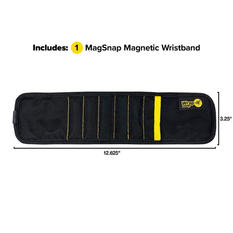 Wrap-It Storage MagSnap Magnetic Wristband by Wrap-It Storage - Black - Great Father Gift Wrist Magnet Tool Belt and Screw Holder - Image 3