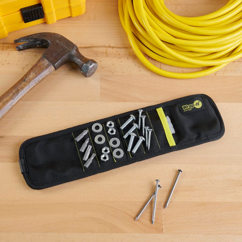 Wrap-It Storage MagSnap Magnetic Wristband by Wrap-It Storage - Black - Great Father Gift Wrist Magnet Tool Belt and Screw Holder - Image 5