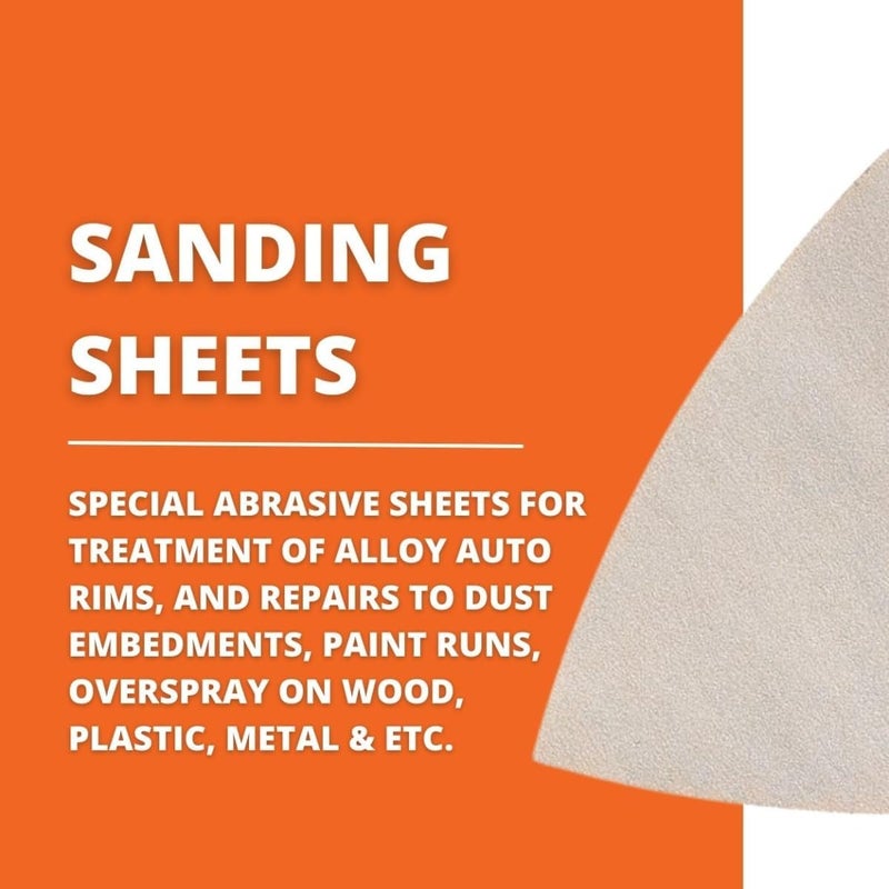 Fein Super-Soft Sanding Sheets for Alloy Rims & Repairs - Hook & Loop Attachment, Multi-Material Use, Unperforated, 500 Grit, 3-1/8" Edge Length, 50-Pack - 63717179016 - Image 2