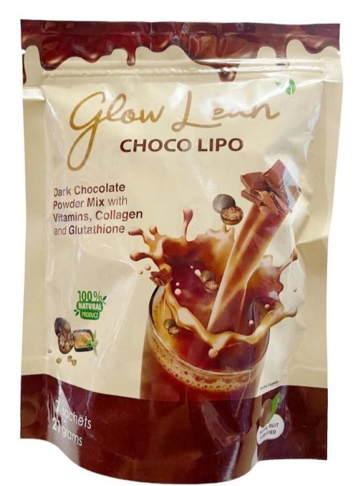 Glow Lean - choco lipo Collagen and Glutathione for Whitening & Slimming & anti aging healthy coffee 7 * 21g - Image 1