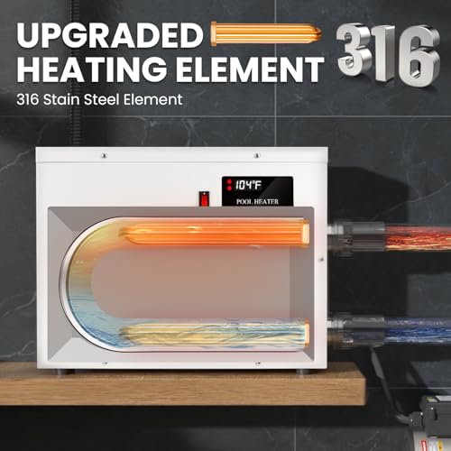 Mxmoonant Pool Heater 11KW 220V, Electric Swimming Pool Heaters Hot Tub Water Thermostat with Touchscreeen for Above Ground Inground Pool, Spa, Bathtub, - Image 4