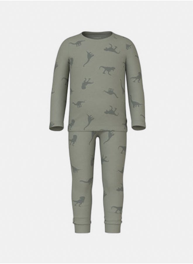 NAME IT name it Boys Nightset Agave Green Dino Pyjamas  - Image 2