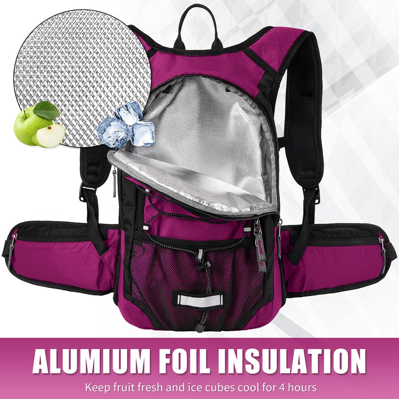 MIRACOL Hydration Pack Hiking Water Backpack - Miracol Insulated Water Bag with 2L Bladder Rose - Image 4