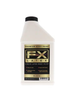 Liquid Latex Fashions Ammonia Free Natural Face Paint For Kids And Adults Ideal For Artwork Parties School Plays Cosplays And Concerts Black16 Oz  - Image 2