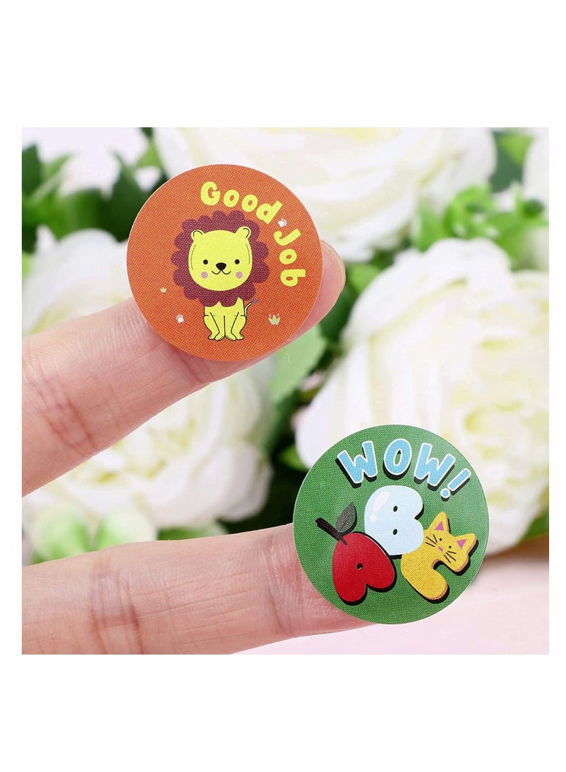 Excefore Reward Stickers Roll Animal Cartoon for Kids Lovely Stickers Fun Motivational Sticker Label for Teacher Children Kids Classroom Nursery School Supplies 1000 Pcs (2 Roll 1 Inch) - Image 5