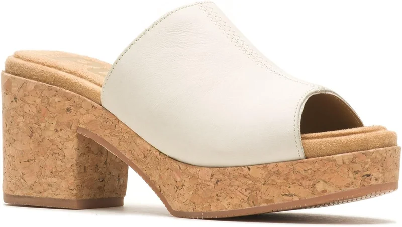Hush Puppies HUSH PUPPIES Leather Slip-On Heeled Sandals