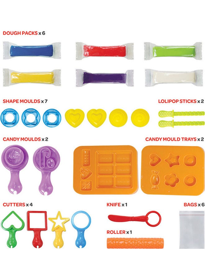 Moon Dough Creation Candies Set – Educational Playdough for Kids with Cutters Tools – NonToxic Modeling Clay for 3+ Years – DIY Clay Toys and Accessories for Birthday Party – 6 x 28g - Image 2