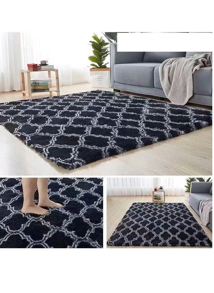 BAIG - Soft Touch Area Rug Bedroom Anti-Skid Yoga Carpet Shaggy Rugs Fluffy Motley Tie-dye Carpets - Image 1