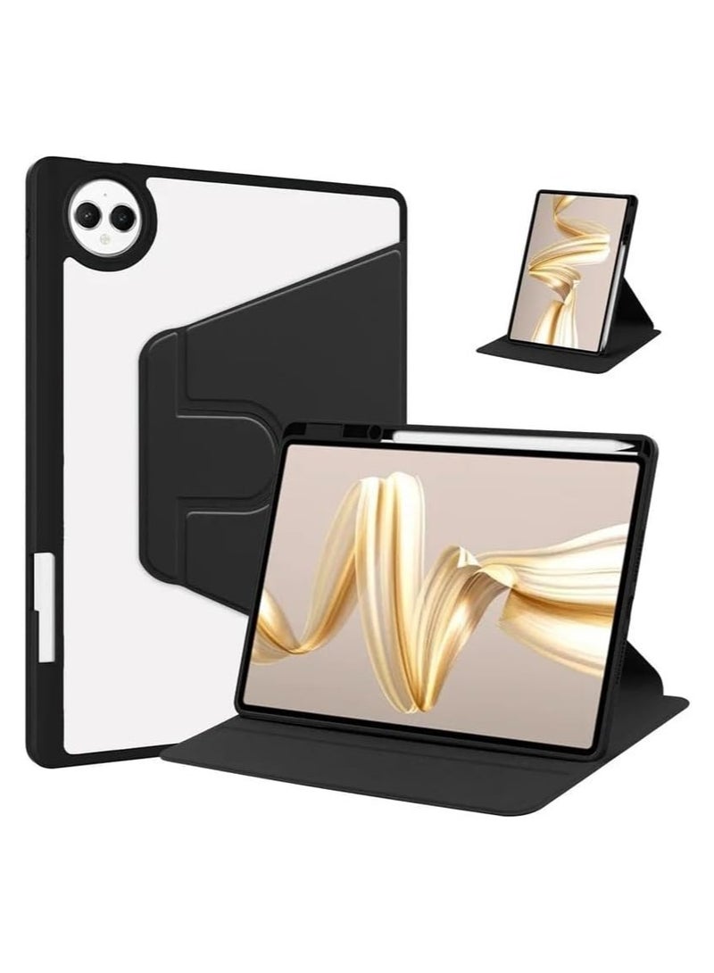 عام “حافظة متوافقة مع جهاز هواوي ميت باد برو مقاس 12.2 بوصة 2024 مزودة بحامل قلم، قاعدة دوارة 360 درجة، حافظة جلدية مع غطاء خلفي شفاف ووظيفة النوم والاستيقاظ التلقائي.” - Image 1