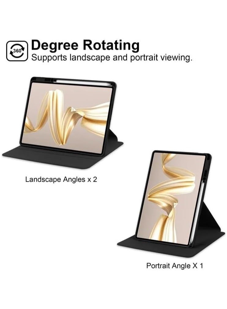 عام “حافظة متوافقة مع جهاز هواوي ميت باد برو مقاس 12.2 بوصة 2024 مزودة بحامل قلم، قاعدة دوارة 360 درجة، حافظة جلدية مع غطاء خلفي شفاف ووظيفة النوم والاستيقاظ التلقائي.” - Image 3