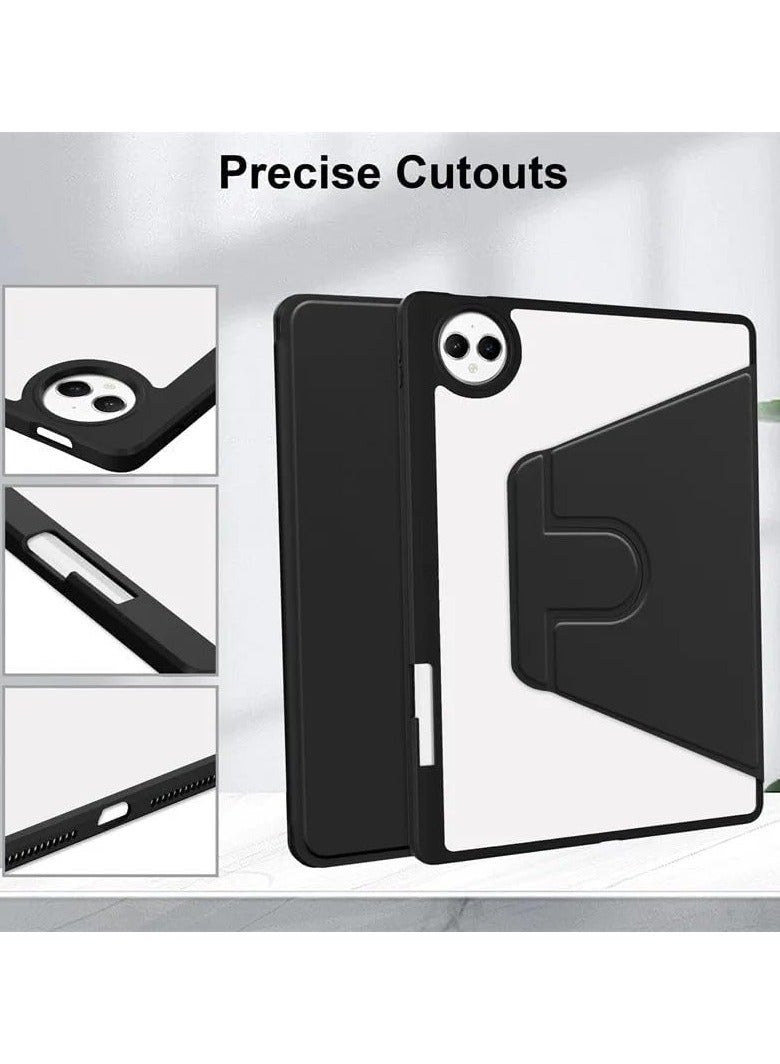 عام “حافظة متوافقة مع جهاز هواوي ميت باد برو مقاس 12.2 بوصة 2024 مزودة بحامل قلم، قاعدة دوارة 360 درجة، حافظة جلدية مع غطاء خلفي شفاف ووظيفة النوم والاستيقاظ التلقائي.” - Image 4