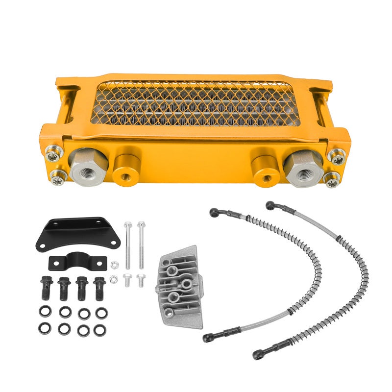 Motorcycle Oil Cooler Kit 50cc-110cc Replacement for Monkey Kayo Apollo - Aluminum Radiator Oil Cooling Radiator System Kit for Engine Protection - Image 1