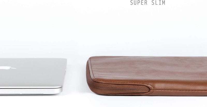 كومفيابل غلاف كمبيوتر محمول من الجلد مريح متوافق مع جهاز MacBook Pro مقاس 16 بوصة M4 2024 وجهاز MacBook Air مقاس 15 بوصة M4 وM3 وM2 2025، باللون البني - Image 5