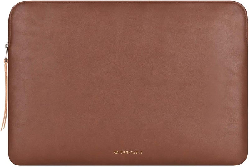 كومفيابل غلاف كمبيوتر محمول من الجلد مريح متوافق مع جهاز MacBook Pro مقاس 16 بوصة M4 2024 وجهاز MacBook Air مقاس 15 بوصة M4 وM3 وM2 2025، باللون البني - Image 1