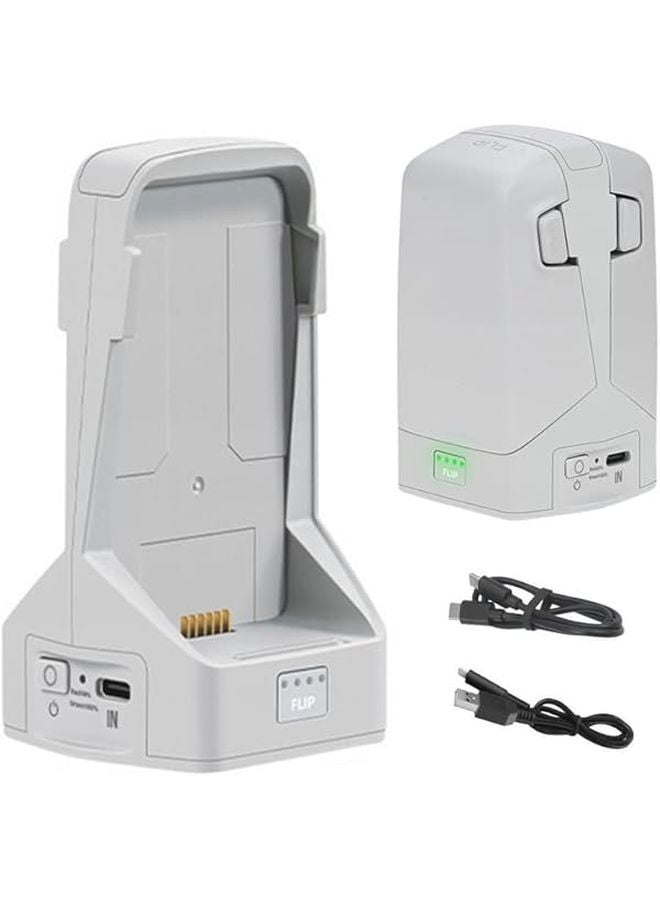 DJI FLIP Battery Charger Storage Discharge Modes PD Fast Charging For 2 Batteries - Image 2