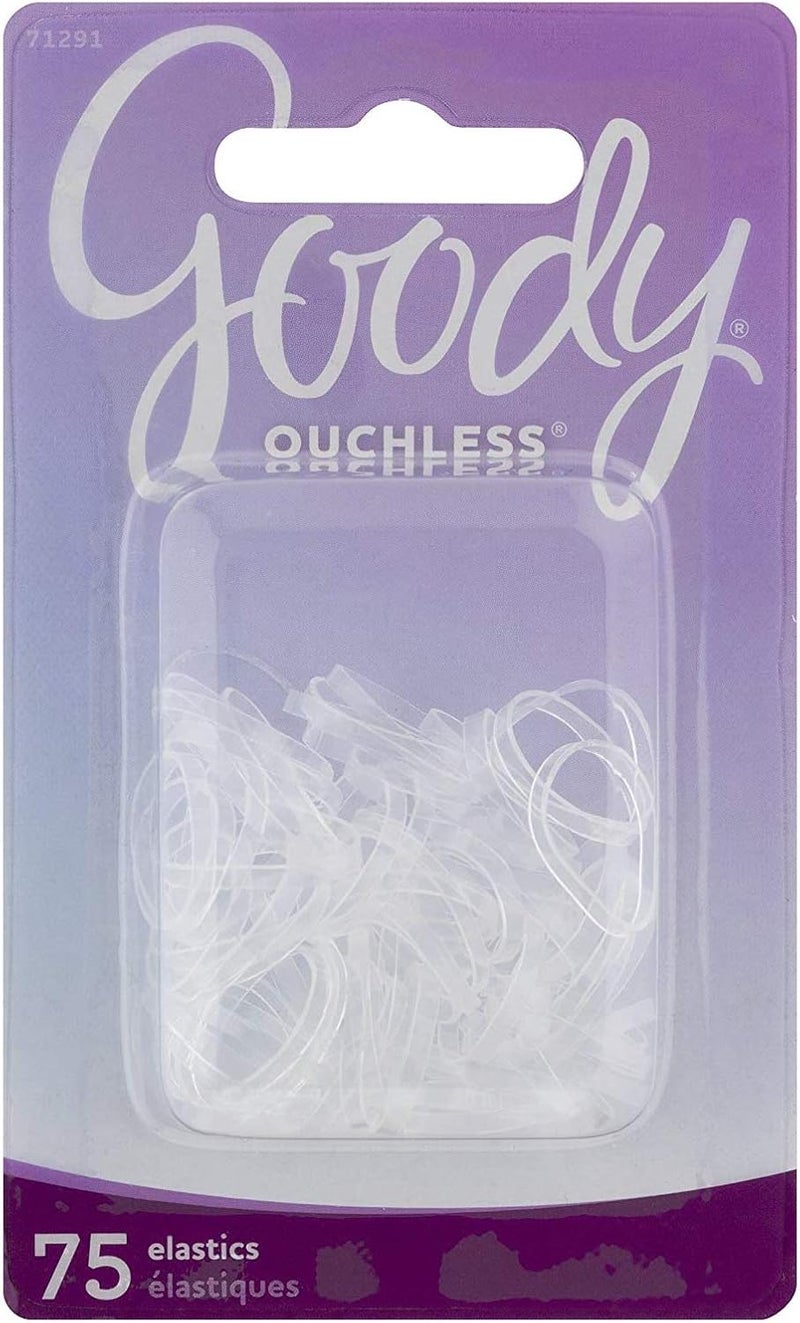 Goody Ouchless Mini Polybands Crystal Clear Hair Elastics - 75 Count - Image 1