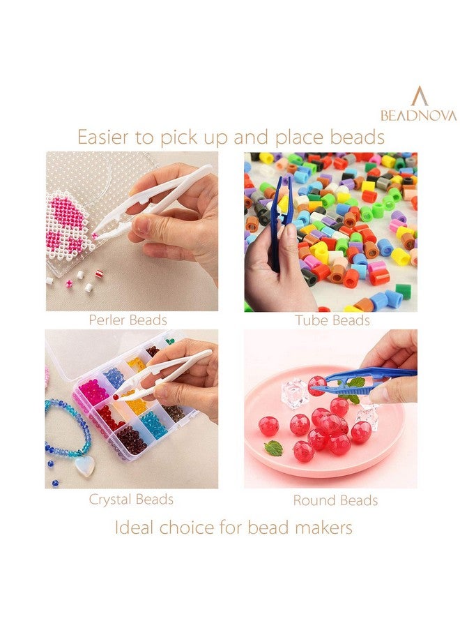 BEADNOVA Bead Tweezers Plastic Forceps Craft Tweezer For Diy Craft Jewelry Making Family School Beading Project (Assorted Colors 5 Pcs) - Image 5
