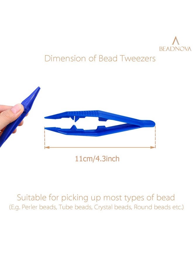 BEADNOVA Bead Tweezers Plastic Forceps Craft Tweezer For Diy Craft Jewelry Making Family School Beading Project (Assorted Colors 5 Pcs) - Image 2