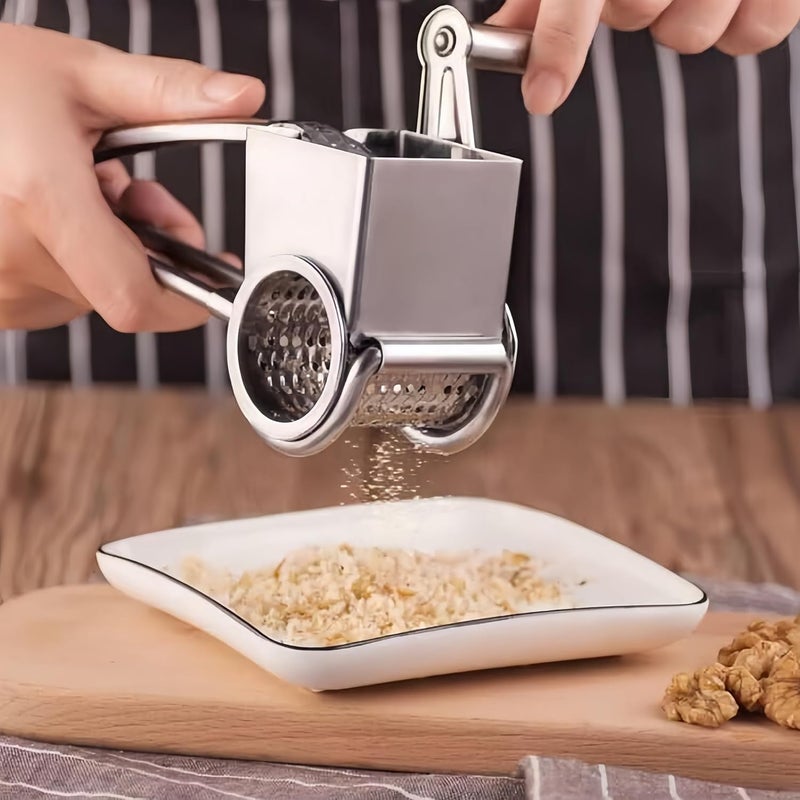 LVOPO Manual Rotary Cheese Grater Stainless Steel Parmesan Grater, Hand Crank Cheese Graters, Cheese Shredder Slicer Handheld for Hard Cheese Chocolate Nuts Kitchen Parmesan - Image 3