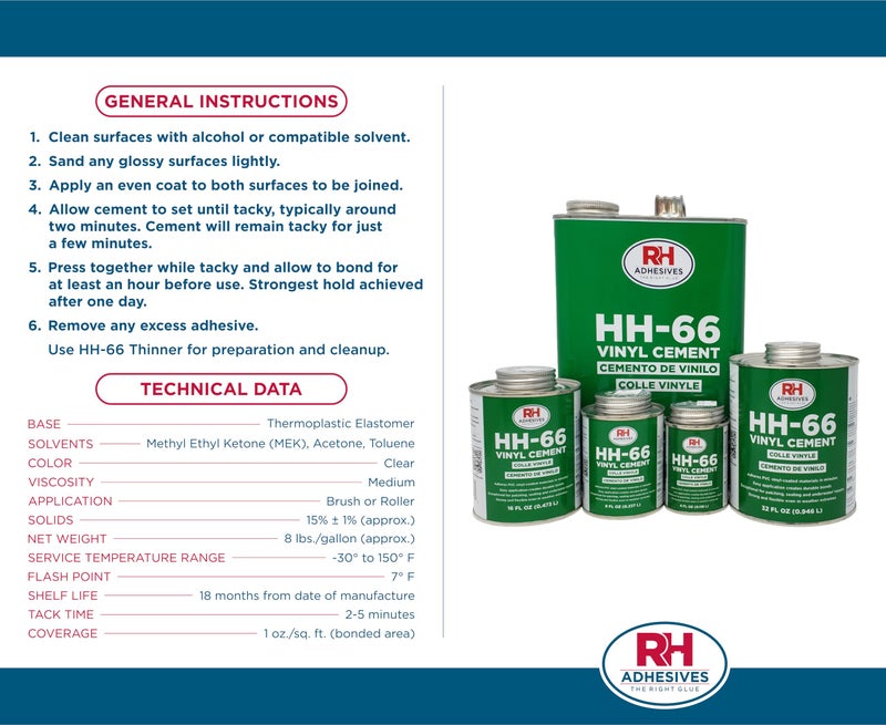 RH Adhesives HH-66 Vinyl Cement, 1 Gallon - RH Adhesives - Image 3