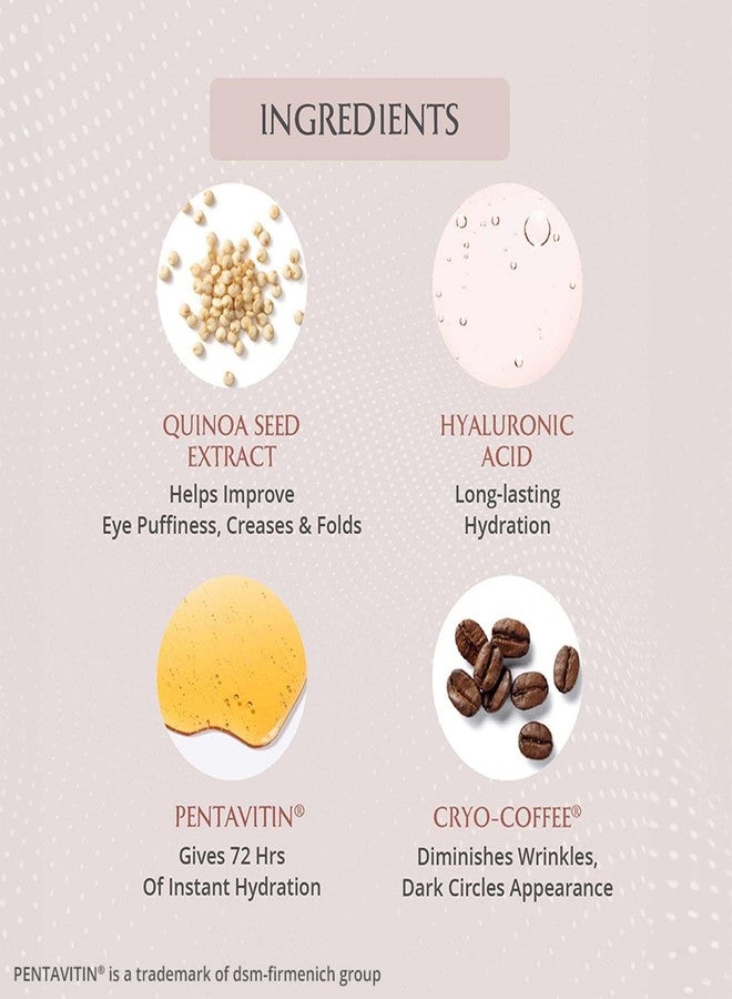 AreoVeda Under Eye roll-on Serum with soothing roller| Eye serum For Dark Circles, Fine Lines & Puffy Eyes with the power of CryoCoffee & Quinoa Seed Extract for men and women (10ml*2) - Image 3