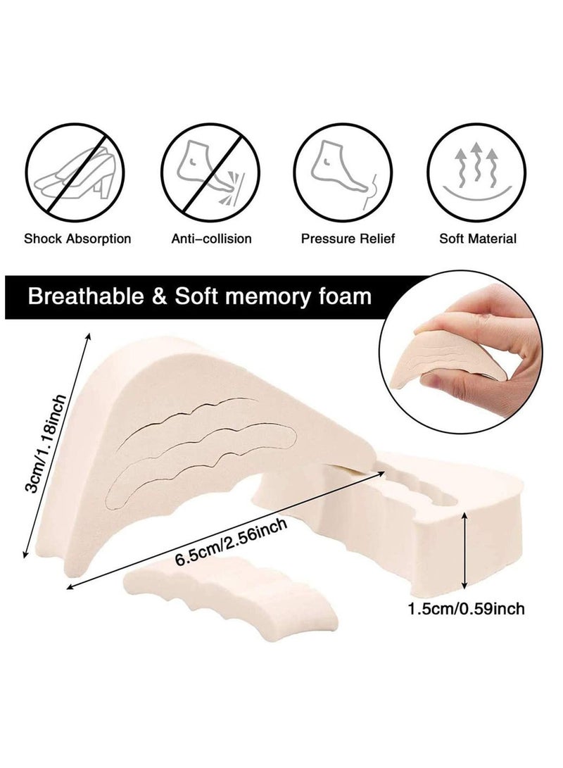 NIBEMINENT 6 Pairs Fillers Inserts Adjustable Shoe Filler Unisex Toe Plug Non Slip Pad Fit for Pumps Flats Boots Sneakers Beige  - Image 3