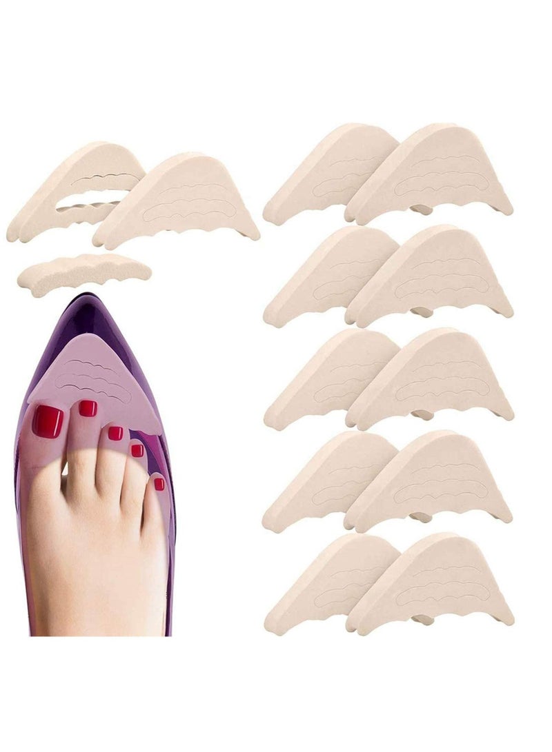 NIBEMINENT 6 Pairs Fillers Inserts Adjustable Shoe Filler Unisex Toe Plug Non Slip Pad Fit for Pumps Flats Boots Sneakers Beige  - Image 1