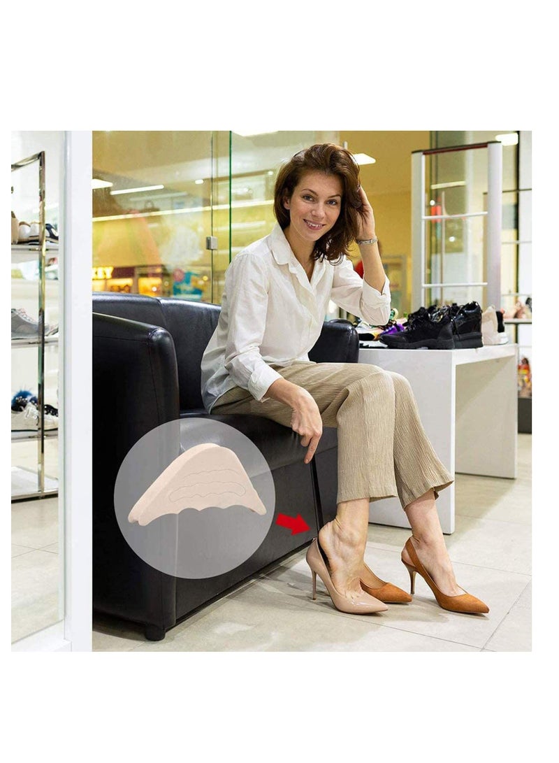 NIBEMINENT 6 Pairs Fillers Inserts Adjustable Shoe Filler Unisex Toe Plug Non Slip Pad Fit for Pumps Flats Boots Sneakers Beige  - Image 2