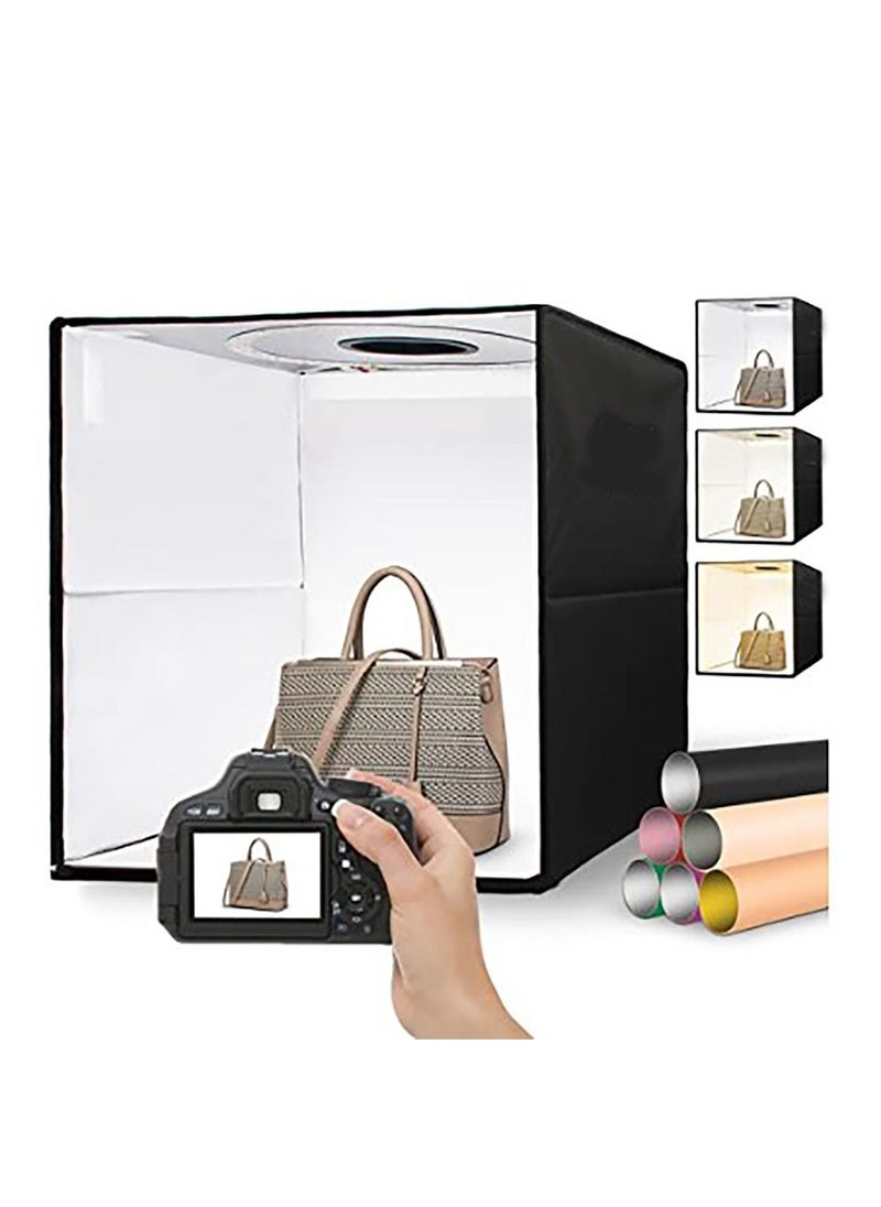 Generic Soft Box Set Portable Folding Photo Lighting Modifier Photography Tent Box with 12 Colours Backdrops (40cm)  - Image 3