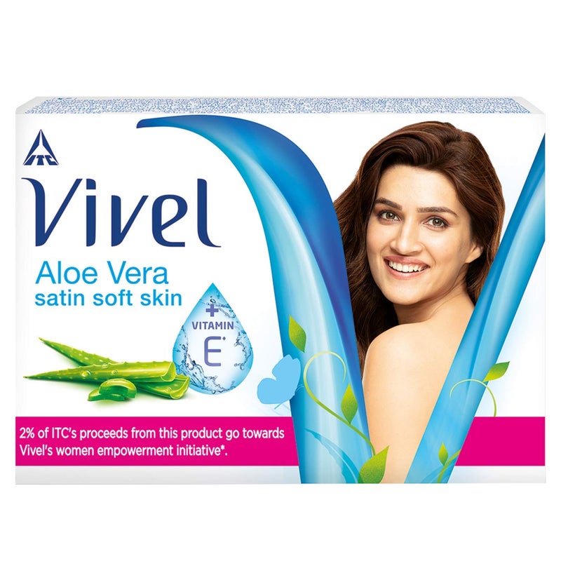 Vivel Aloe Vera Bathing Soap with Vitamin E for Soft Glowing skin Cool Mint Bathing Soap with Menthol for Soft Refreshing skin Combo Pack 150g Pack of 4 - Image 2