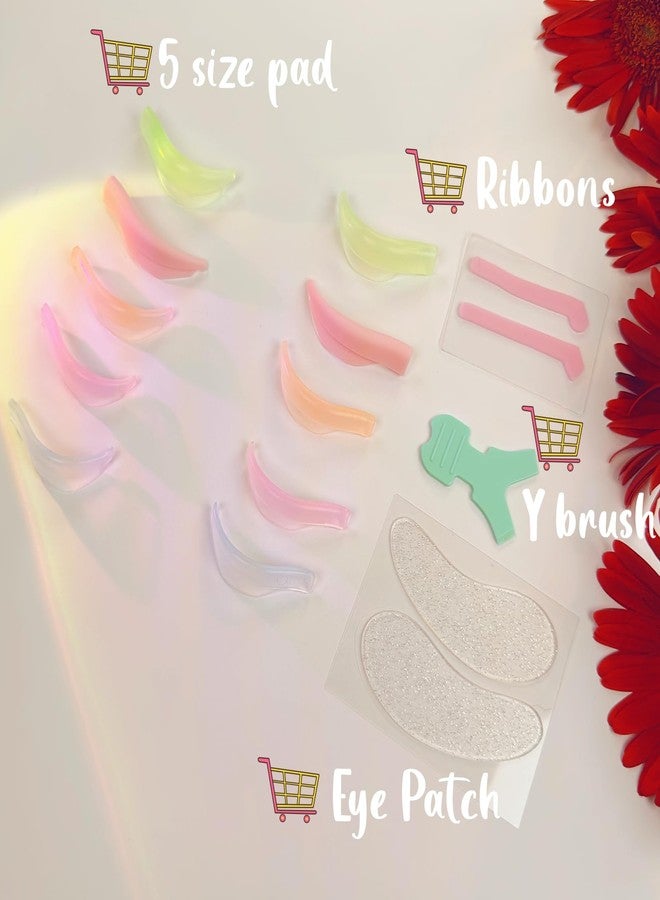 ICONSIAM Lash Lift Silicone Shields Eyelash Lifting Pad No Glue Eyelid Katya Vinog Lami Lamination Roller L curl Perm Rod- Lash Lift Tint Ribbon Compensator Y Brush Tool Lower Eye Patch Jelly Lifting Pads Mix - Image 2