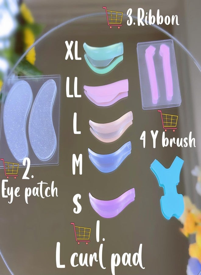 ICONSIAM Lash Lift Silicone Shields Eyelash Lifting Pad No Glue Eyelid Katya Vinog Lami Lamination Roller L curl Perm Rod- Lash Lift Tint Ribbon Compensator Y Brush Tool Lower Eye Patch Jelly Lifting Pads Mix - Image 5