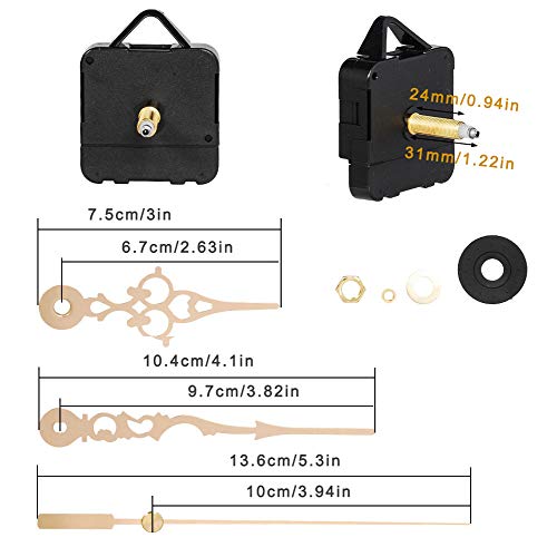 Carkio High Torque Clock Replacement Movement,Clock Movement Metal Clock Needle Kit,31MM Long DIY Repair Quartz Wall Clock Movement,8 PCS - Image 2