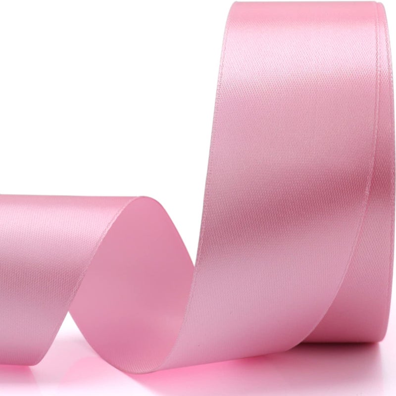 Nsilu 25 Yards 1-1/2 inches Wide Satin Ribbon Suitable for Wedding, Party and Gift Box Packaging Ribbon (Pink, 1-1/2")