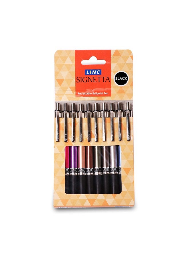 لينك أقلام حبر قابلة للسحب مقاس 0.7 مم من سيجنيتا | الحبر الأسود | حزمة من 10 - Image 4