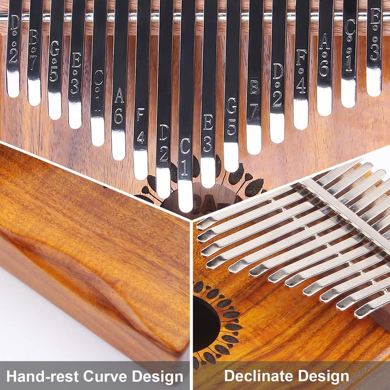 Newlam Kalimba Thumb Piano 17 Keys, Portable Mbira Finger Piano Gifts for Kids and Adults Beginners Wood - Image 3