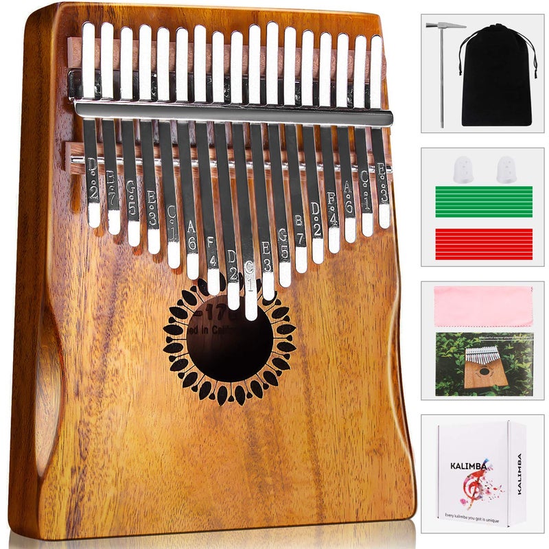 Newlam Kalimba Thumb Piano 17 Keys, Portable Mbira Finger Piano Gifts for Kids and Adults Beginners Wood - Image 1