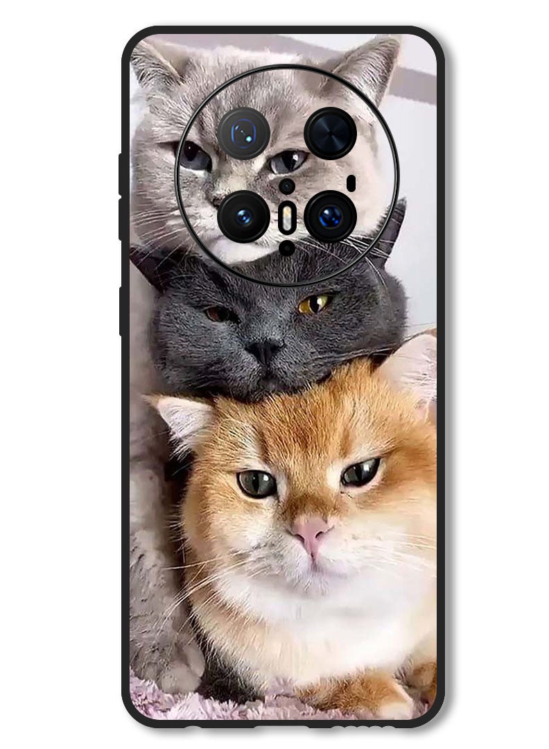 Theodor Case Compatible with Huawei Mate 70 Pro/ 70 Pro + Protection Shockproof Bumper Cover Cats - Image 1