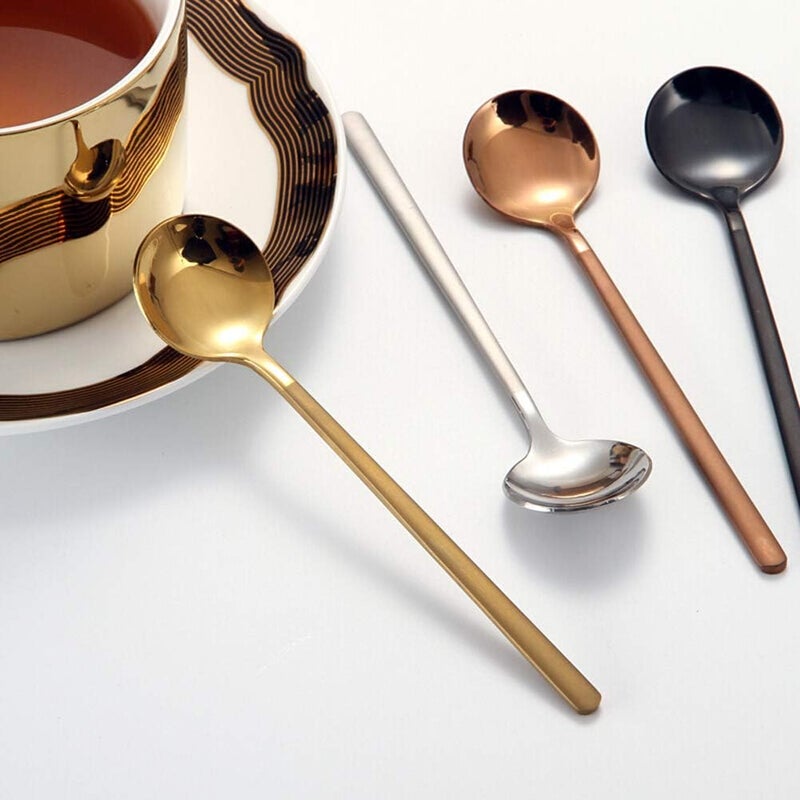 LINWIN 8 Pcs Coffee Spoons Teaspoons 5.3-Inch Matte Frosted Handle Stainless Steel Espresso Spoons for Coffee Ice Cream Sugar Dessert Cake Soup - Image 5