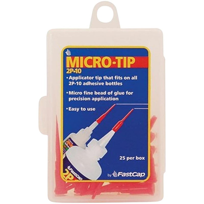 FastCap 2P10 MicroTip Precision Glue Applicator Tips for UltraFine Adhesive Application Fits All 2P10 Bottles 25Pack 98226